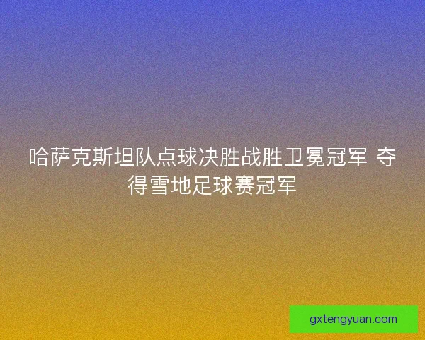 哈萨克斯坦队点球决胜战胜卫冕冠军 夺得雪地足球赛冠军