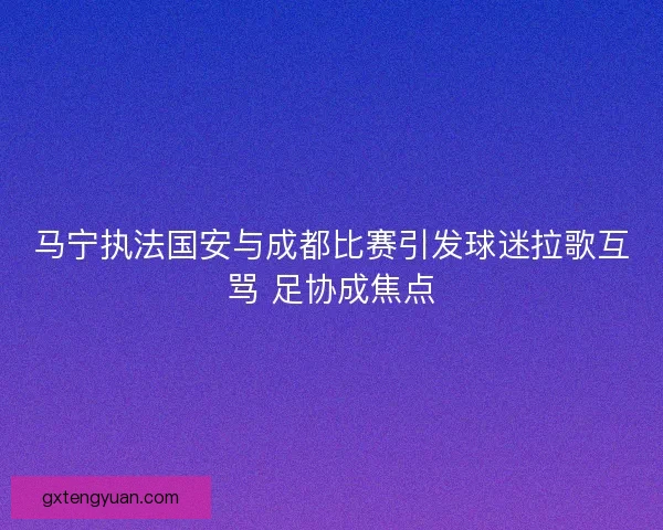 马宁执法国安与成都比赛引发球迷拉歌互骂 足协成焦点 马宁执法国安与成都比赛引发球迷拉歌互骂 足协成焦点