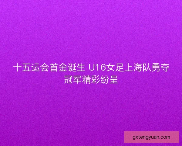 十五运会首金诞生 U16女足上海队勇夺冠军精彩纷呈